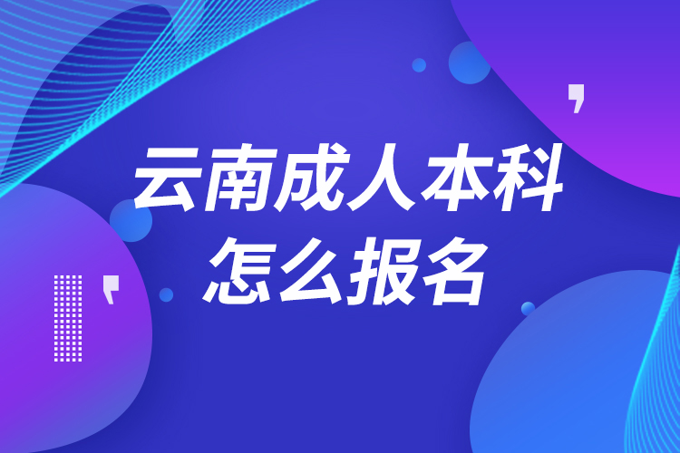 云南成人本科怎么報名