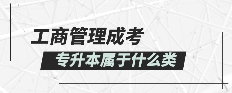 工商管理成考專升本屬于什么類