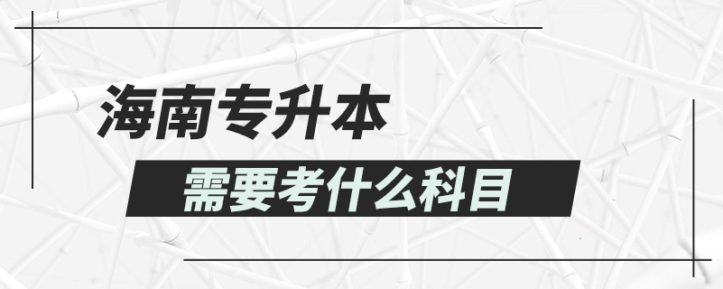 海南專升本需要考什么科目