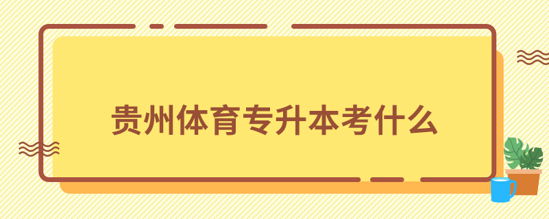 貴州體育專升本考什么