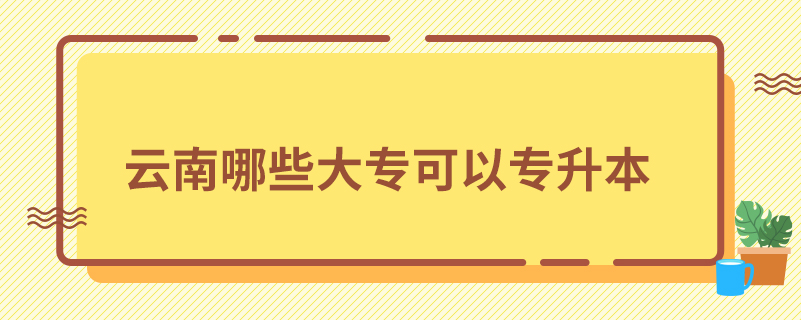 云南哪些大專可以專升本