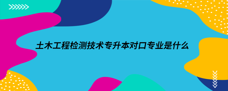 土木工程檢測技術(shù)專升本對(duì)口專業(yè)是什么