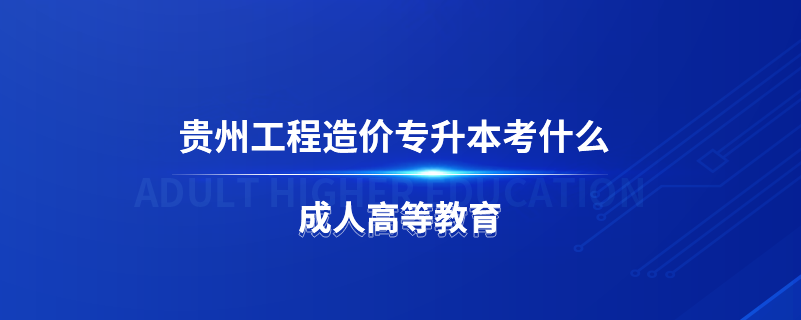 貴州工程造價專升本考什么