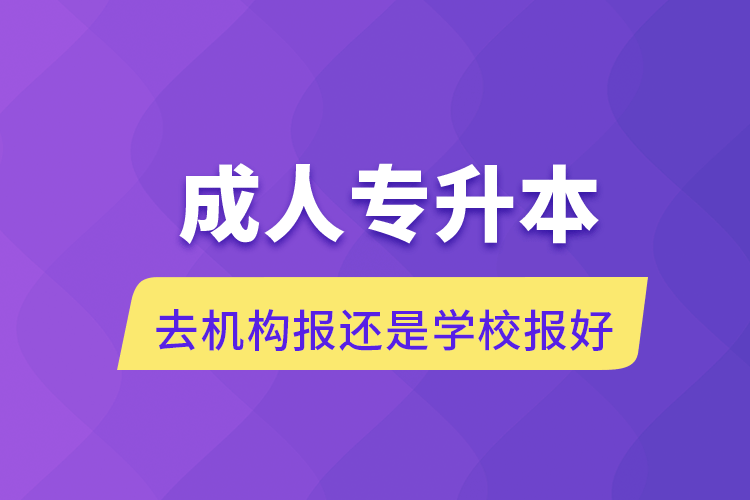 成人專升本去機構(gòu)報還是學(xué)校報好