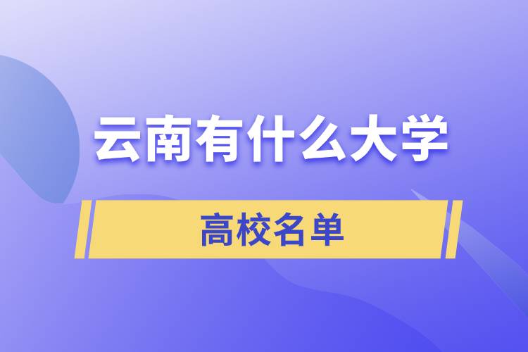 云南有什么大學(xué)