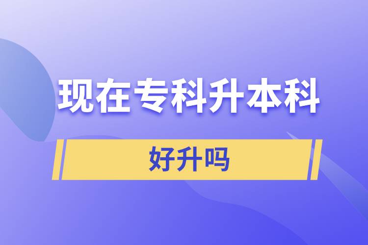 現(xiàn)在專科升本科好升嗎