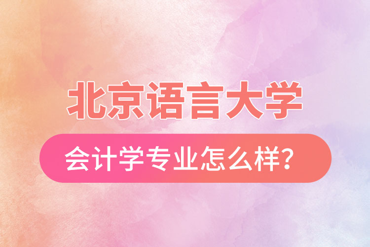 北京語言大學(xué)會計學(xué)專業(yè)怎么樣？
