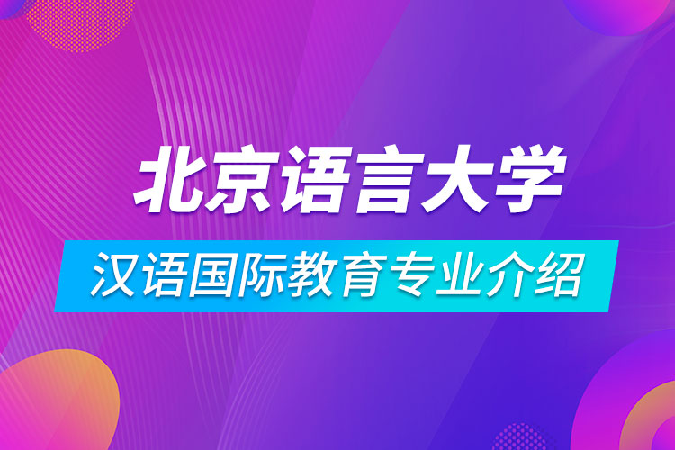 北京語言大學漢語國際教育專業(yè)介紹