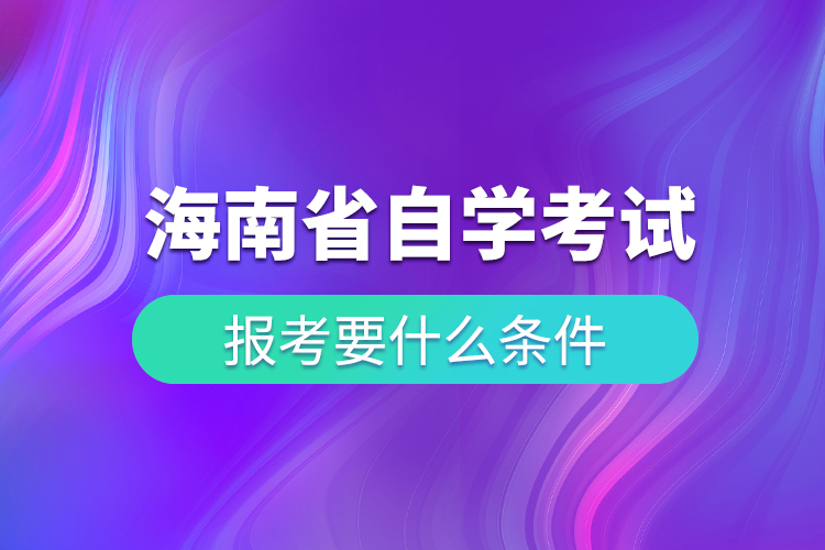 海南省高等教育自學(xué)考試報(bào)考要什么條件