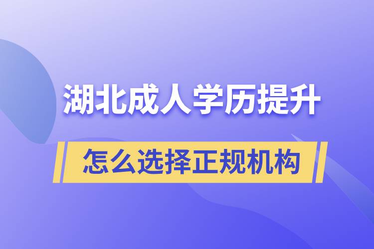 湖北成人學(xué)歷提升怎么選擇正規(guī)機構(gòu)