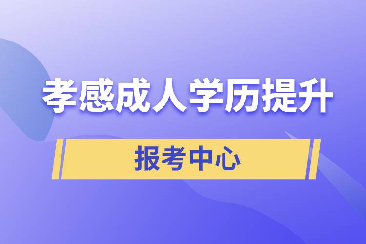 孝感有成人學(xué)歷提升報(bào)考中心嗎
