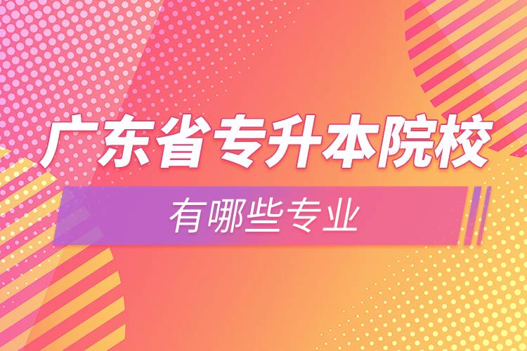 廣東省專(zhuān)升本院校有哪些專(zhuān)業(yè)