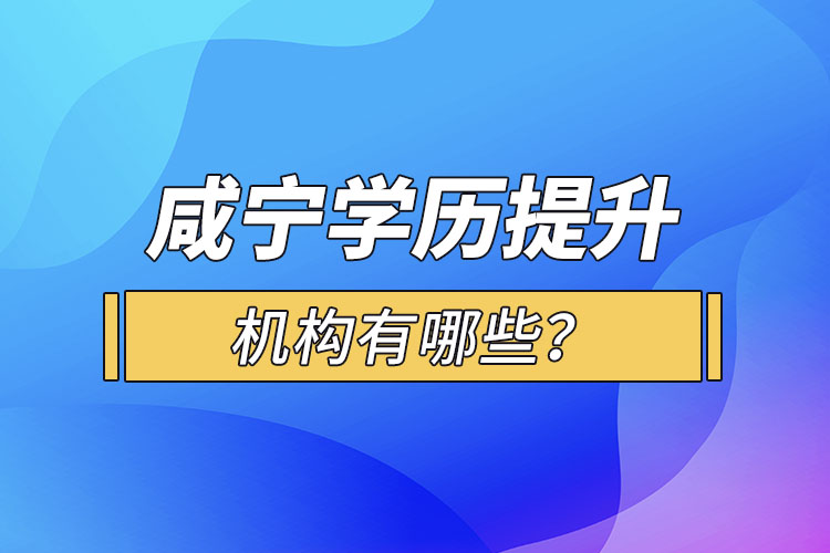 咸寧學(xué)歷提升機(jī)構(gòu)有哪些？