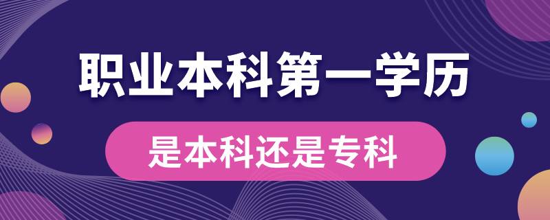 職業(yè)本科第一學(xué)歷是本科還是專(zhuān)科