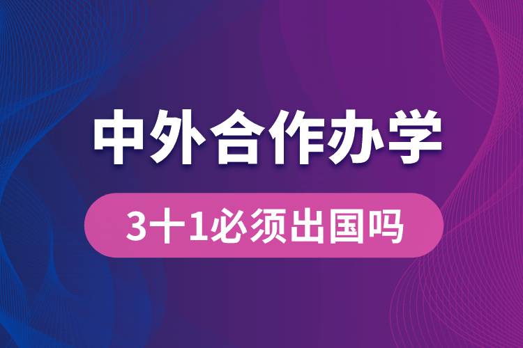 中外合作辦學(xué)3十1必須出國(guó)嗎