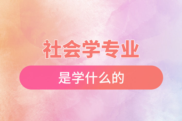 社會(huì)學(xué)專(zhuān)業(yè)是學(xué)什么的