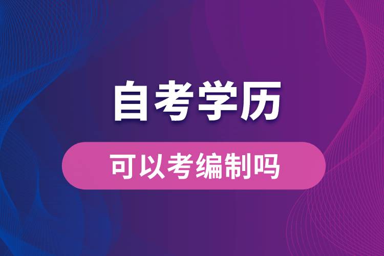 自考學(xué)歷可以考編制嗎