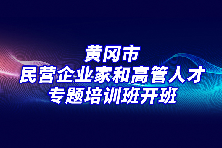 黃岡市民營(yíng)企業(yè)家和高管人才專題培訓(xùn)班開班