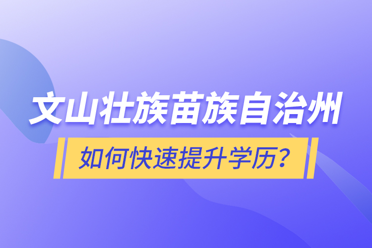 文山壯族苗族自治州如何快速提升學歷？