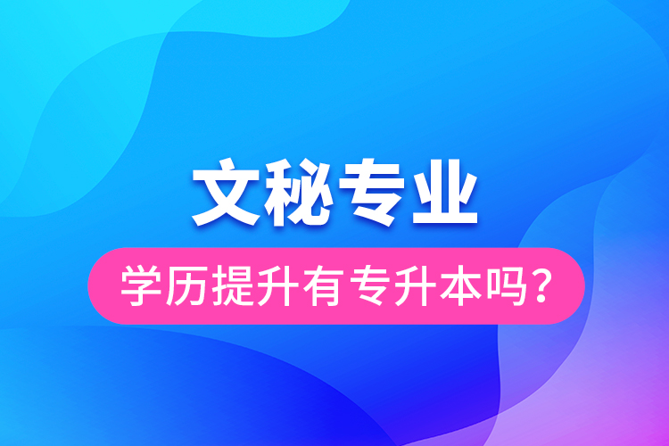 文秘專業(yè)學歷提升有專升本嗎？