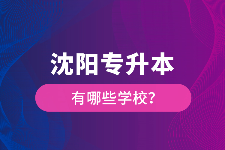 沈陽專升本有哪些學校？