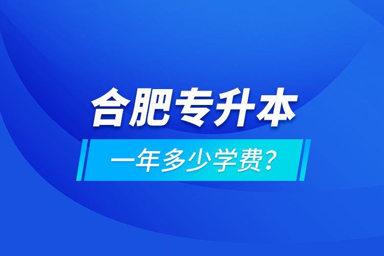 合肥專升本一年多少學費？