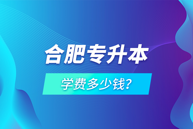 合肥專升本學費多少錢？