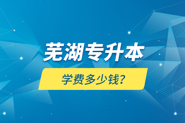 蕪湖專升本學費多少錢？