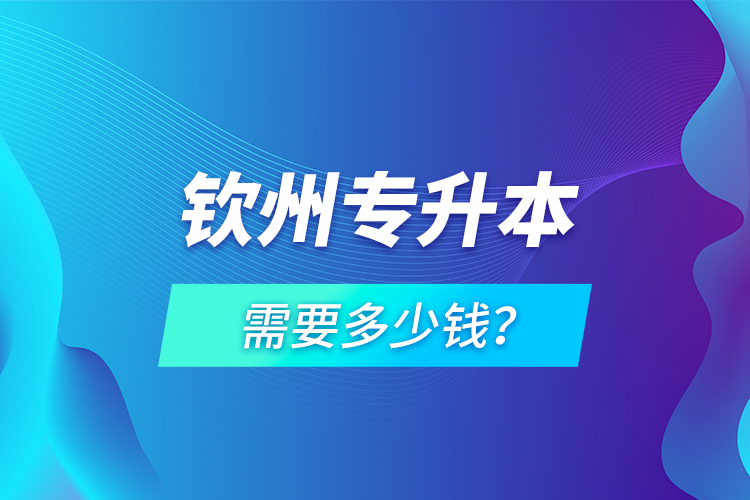 欽州專升本需要多少錢？