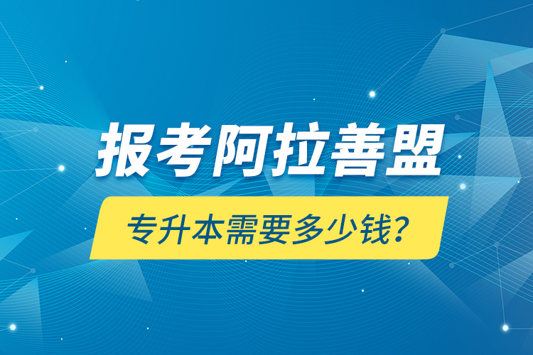 報考阿拉善盟專升本需要多少錢？