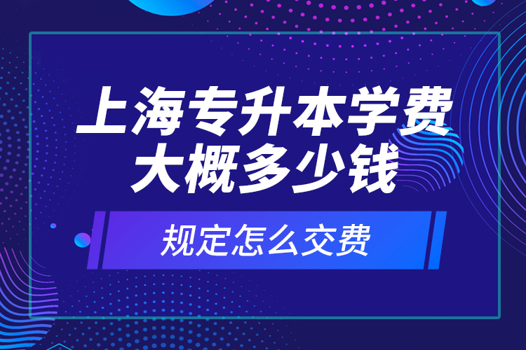 上海專升本學(xué)費(fèi)大概多少錢？規(guī)定怎么交費(fèi)？