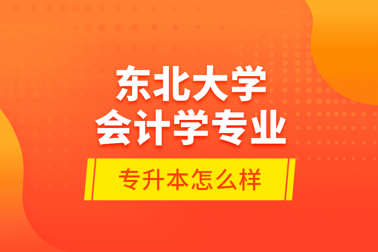 東北大學(xué)會(huì)計(jì)學(xué)專業(yè)專升本怎么樣？