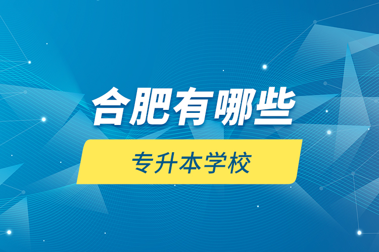 合肥有哪些專(zhuān)升本學(xué)校？