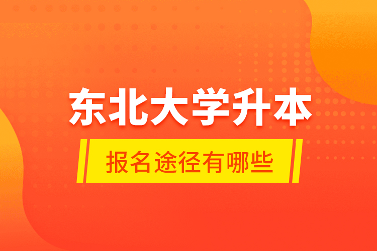 東北大學(xué)升本報(bào)名途徑有哪些？