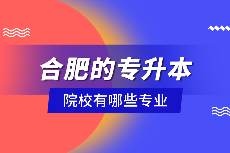 合肥的專升本院校有哪些專業(yè)？
