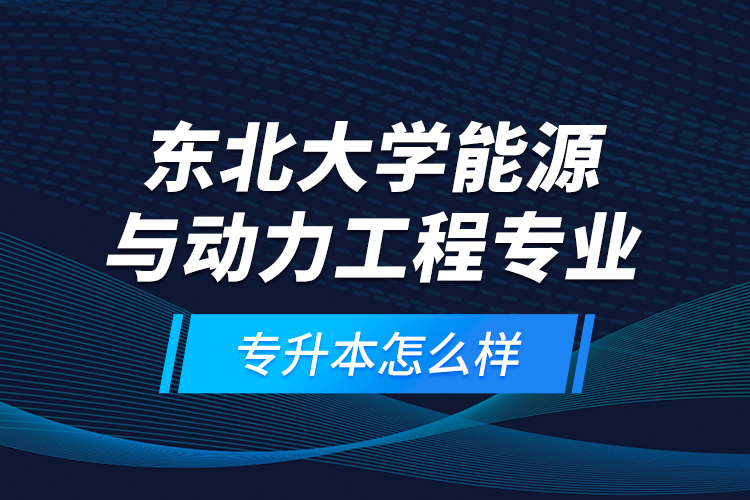 東北大學(xué)能源與動(dòng)力工程專業(yè)專升本怎么樣？