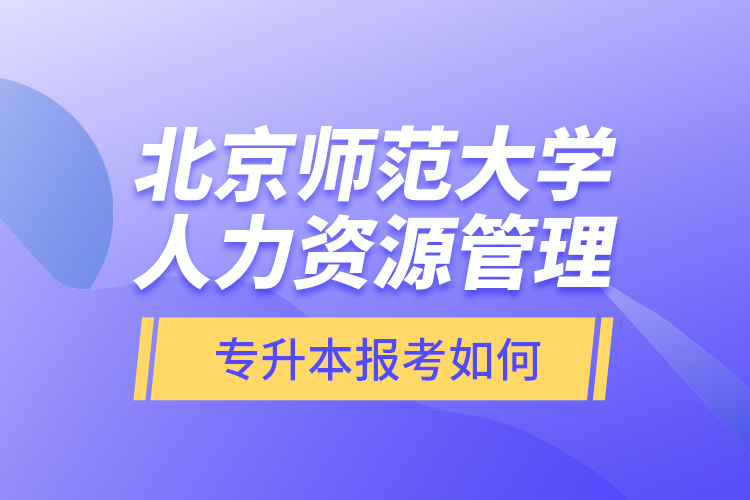 北京師范大學人力資源管理專升本報考如何？