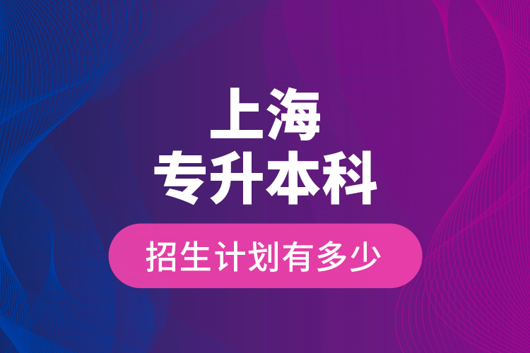 上海專升本科招生計劃有多少？