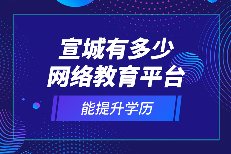宣城有多少網(wǎng)絡(luò)教育平臺(tái)能提升學(xué)歷？